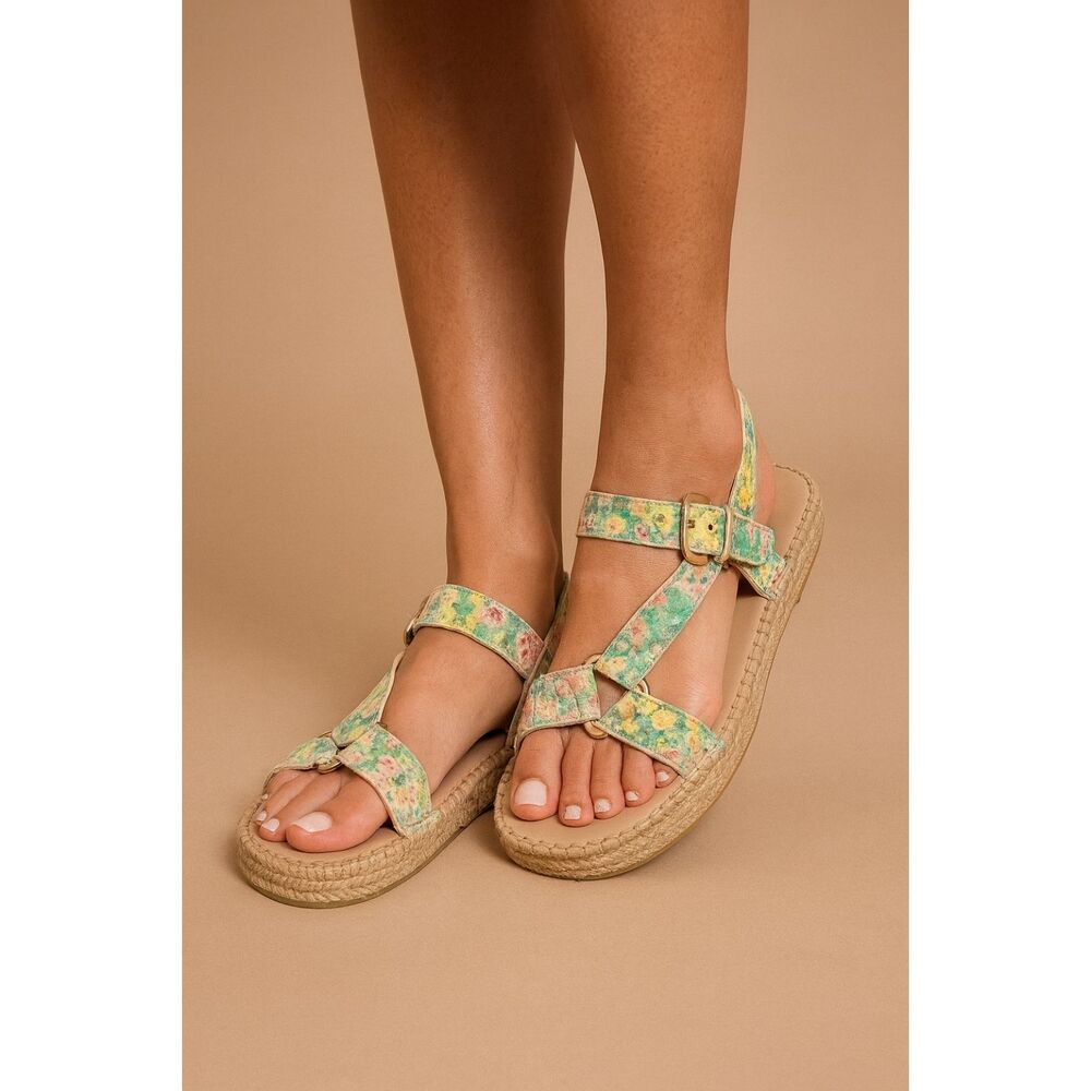LoveShackFancy x Manebi Espadrille Hiking Sandals Pastel Floral Size 40 / US 10